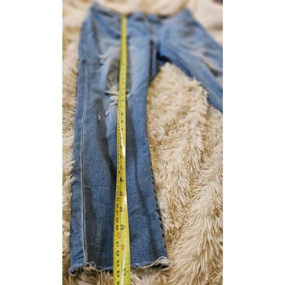 LULAROE Jeans Womens 36 Magic Waist Stretch Style L-161367 Cropped Distressed - Picture 6 of 16